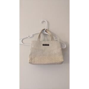 Esprit De Corps Woven Purse, Cream Color, Button Closure Pocket and Zip Pocket